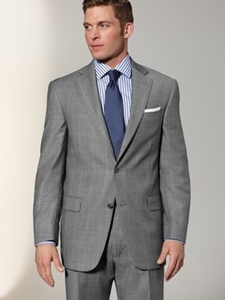 Hart Schaffner Marx Grey Windowpane Suit 424325068 - Suits | Sam's Tailoring Fine Men's Clothing