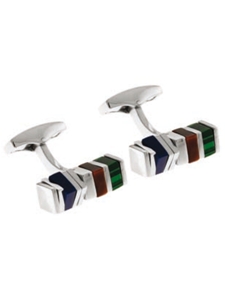 Tateossian London Multicoloured & Silver Rotating Square Cufflinks CL0485-Multicolored - Cufflinks | Sam's Tailoring Fine Men's Clothing