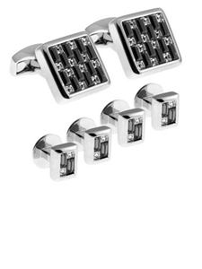 Tateossian London Interlock Cuffflink & Shirt Stud Set SS0832 - Cufflinks | Sam's Tailoring Fine Men's Clothing