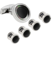 Tateossian London Silver Scoop Studs Set SS0686 - Cufflinks | Sam's Tailoring Fine Men's Clothing