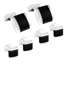 Tateossian London Black Freeway Cufflink and Shirt Studs Set SS0749 - Cufflinks | Sam's Tailoring Fine Men's Clothing