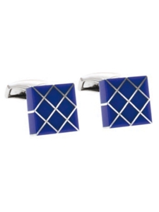 Tateossian London Recon Lapis Silver Quadro Harlequin CL2090 - Cufflinks | Sam's Tailoring Fine Men's Clothing