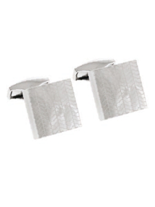 Tateossian London White Mop with Cyber Pattern Silver Quadro Texture CL2268 - Cufflinks | Sam's Tailoring Fine Men's Clothing