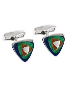 Tateossian London Multi Color Silver Rotating Pyramid CL2176 - Cufflinks | Sam's Tailoring Fine Men's Clothing