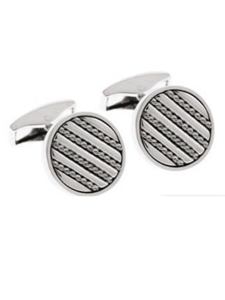 Tateossian London Silver Round Silver 18K Royal Cable Square CL1391 - Cufflinks | Sam's Tailoring Fine Men's Clothing