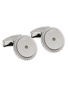 Tateossian London White Mother of Pearl Round Silver Sartorial Diamond CL1486 - Cufflinks | Sam's Tailoring Fine Men's