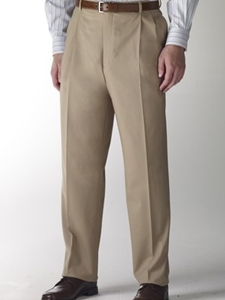 Hart Schaffner Marx Gabardine Tan Double Pleat Trouser 535215465719 - Trousers | Sam's Tailoring Fine Men's Clothing