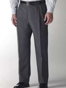 Hart Schaffner Marx Gabardine Grey Double Pleat Trouser 535215464719 - Trousers | Sam's Tailoring Fine Men's Clothing