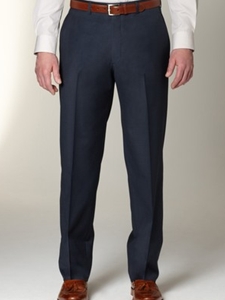 Hart Schaffner Marx Gabardine Navy Flat Front Trouser 535215466729 - Trousers | Sam's Tailoring Fine Men's Clothing