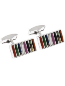 Tateossian London Multicolor Silver Tower Bridge Rectangular CL1003 - Cufflinks | Sam's Tailoring Fine Men's Clothing