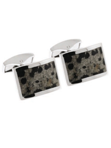 Tateossian London Dalmatian Jasper Silver Royal Exchange Rect CL1552 - Cufflinks | Sam's Tailoring Fine Men's Clothing