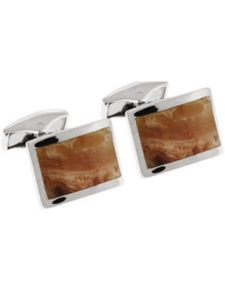 Tateossian London Desert Quartz Silver Royal Exchange Rect CL1555 - Cufflinks | Sam's Tailoring Fine Men's Clothing