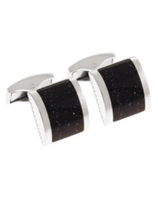 Tateossian London Blue Gold Stone Silver Slice D-Shape CL1060 - Cufflinks | Sam's Tailoring Fine Men's Clothing