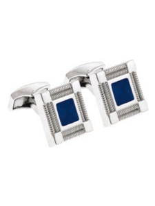 Tateossian London Lapis Silver Snake Square CL0492 - Cufflinks | Sam's Tailoring Fine Men's Clothing