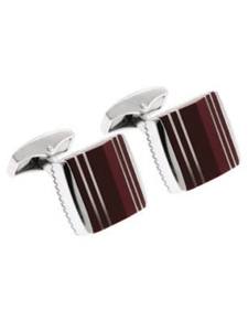 Tateossian London Cornelian Silver Peak Square CL0638 - Cufflinks | Sam's Tailoring Fine Men's Clothing