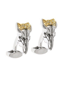 Tateossian London King Bull Skull Silver Kings CL2091 - Cufflinks | Sam's Tailoring Fine Men's Clothing