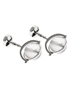 Tateossian London Crystal Silver Skeleton Globe CL0662 - Cufflinks | Sam's Tailoring Fine Men's Clothing