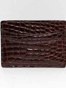 Torino Leather Genuine Alligator Cardcase - Brown 96502 - Leather Wallets | Sam's Tailoring Fine Men's Clothing