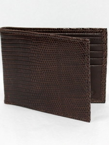 Torino Leather Genuine Lizard Billfold Wallet - Cognac 91202 - Leather Wallets | Sam's Tailoring Fine Men's Clothing