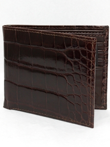 Torino Leather Brown Genuine Alligator Flat Fold Wallet 96202 - Spring 2015 Collection Wallets | Sam's Tailoring Fine Men's Clothing