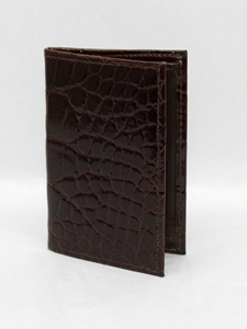 Torino Leather Brown Genuine Alligator Gusseted Card Case 96602 - Spring 2015 Collection Wallets | Sam's Tailoring Fine Men's Clothing