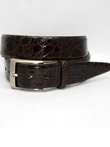 Brown Glazed South American Caiman Belt 50761 - Torino Leather Exotic Belts | Sam's Tailoring Fine Men's Clothing