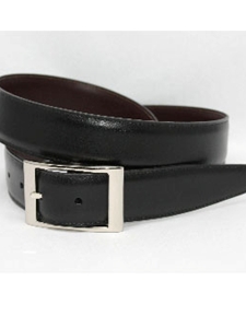 Torino Leather Black Brown 35mm Reversible Aniline-77600 - Dressy Elegance Belts | Sam's Tailoring Fine Men's Clothing