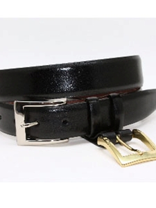 Torino Leather Black Krinkle Calf Aniline Leather-55210 - Dressy Elegance Belts | Sam's Tailoring Fine Men's Clothing