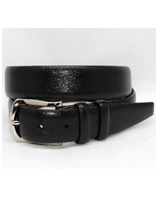 Torino Leather Italian Bulgaro Calfskin Belt - Black 55770 - Dress Casual Belts | Sam's Tailoring Fine Men's Clothing