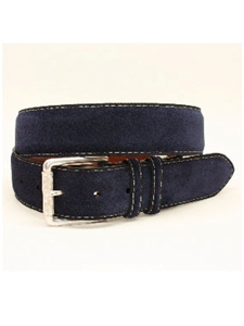 Torino Leather European Sueded Calfskin Belt - Navy 54012 - Cool Casual Belts | SamsTailoring Fine Men's Clothing