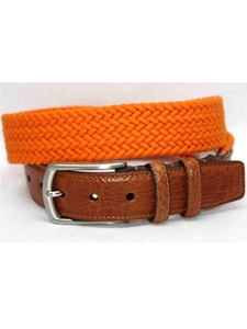 Torino Leather Italian Woven Cotton Elastic Belt - Orange 69501 - Resort Casual Belts | Sam's Tailoring Fine Men's Clothing