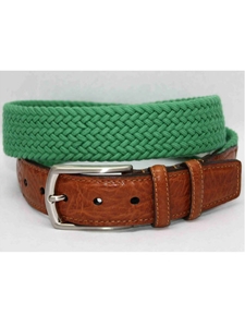 Torino Leather Italian Woven Cotton Elastic Belt - Light Green 69503 - Resort Casual Belts | Sam's Tailoring Fine Men's Clothing