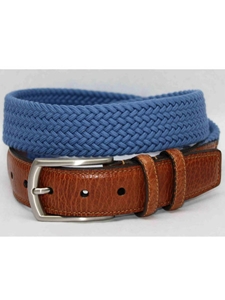 Torino Leather Italian Woven Cotton Elastic Belt - Royal Blue 69511 - Resort Casual Belts | Sam's Tailoring Fine Men's Clothing