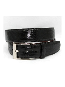 Torino Leather X-Long Genuine Lizard Belt - Black 5150X - Big and Tall Belt Collection | Sam's Tailoring Fine Men's Clothing
