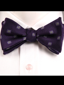 Robert Takbott Grape Woven Neats Classic ''to tie'' Bow 041012C-03 - Bow Ties & Sets | Sam's Tailoring Fine Men's Clothing