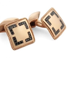 Tateossian London 18 Karat Cord Diamond Pave - Rose Gold CL1839 - 18k Carat Gold Cufflinks | Sam's Tailoring Fine Men's Clothing