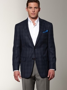 Hart Schaffner Marx Blue Plaid Sportcoat 305429711702 - Sportcoats | Sam's Tailoring Fine Men's Clothing