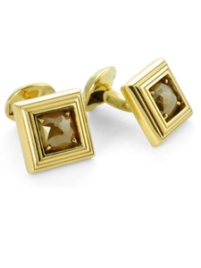 Tateossian London 18 Karat Precious Cufflinks - Yellow Diamond & Yellow Gold CL1220 - 18k Carat Gold Cufflinks | Sam's Tailoring Fine Men' Clothing