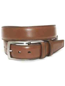 Torino Leather Italian Burnished Kipskin Belt - Saddle 55078 - Dressy Elegance Belts | Sam's Tailoring Fine Men's Clothing