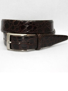 Torino Leather X-Long Glazed South American Caiman Belt - Brown 50761X - Big and Tall Belt Collection | Sam's Tailoring Fine Men's Clothing