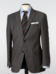 Hart Schaffner Marx Grey and Brown Plaid Suit 179288921184 - Suits | Sam's Tailoring Fine Men's Clothing