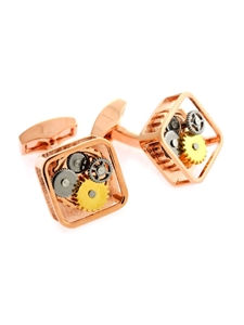 Tateossian London RT Gear Cufflinks - Rose Gold CL0679 - Cufflinks | Sam's Tailoring Fine Men's Clothing