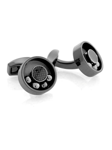 Tateossian London RT Roto Moto Round - Gun Metal CL2713 - Cufflinks | Sam's Tailoring Fine Men's Clothing