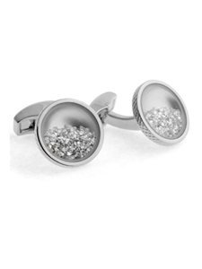 Tateossian London RT Diamond Dust - Rhodium CL2080 -  Cufflinks | Sam's Tailoring Fine Men's Clothing