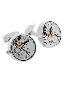 Tateossian London RT Mechanical Skeleton Movement - Rhodium CL0681 - Cufflinks | Sam's Tailoring Fine Men's Clothing