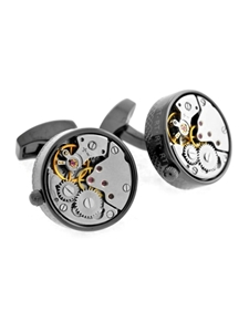 Tateossian London RT Mechanical Skeleton Movement - Gunmetal CL1889 - Cufflinks | Sam's Tailoring Fine Men's Clothing