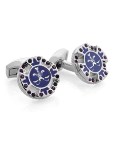 Tateossian London RT SW Britannia Crown Cufflinks - Purple CL2633 - Cufflinks | Sam's Tailoring Fine Men's Clothing