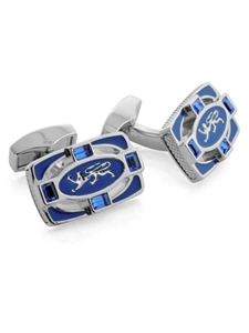 Tateossian London RT SW Britannia Flag Cufflinks - Blue CL2637 - Cufflinks | Sam's Tailoring Fine Men's Clothing