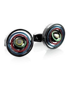 Tateossian London RT SW London Swivelling Sports Rings - Multicolour Gun Metal CL1407 - Cufflinks | Sam's Tailoring Fine Men's Clothing