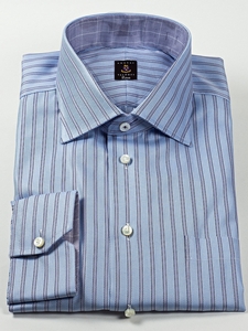 Robert Talbott Blue and Grey Stripe Estate Shirt F1715B3U - View All Shirts | Sam's Tailoring Fine Men's Clothing